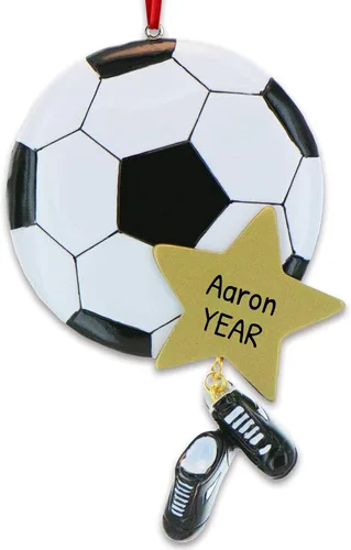 Miniatura 5 de Adornos de fútbol 3D para niño para árbol de Navidad, adorno de fútbol personalizado 2025, adornos de Navidad personalizados para niños, regalos