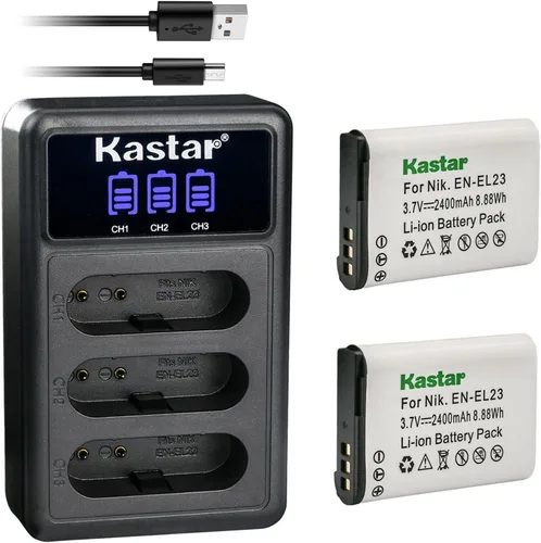Miniatura 6 de Kastar 4 Pack EN-EL23 Battery and LCD Triple USB Charger Compatible with Nikon EN-EL23 ENEL23 Battery, Nikon MH-67 MH-67P Charger, Nikon Coolpix