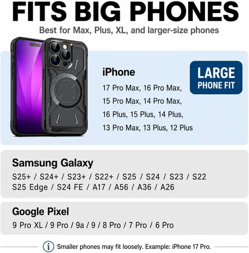 Miniatura 7 de Perilogics Funda de nailon para cinturón de teléfono celular compatible con iPhone 17 Pro Max, 16 Pro Max, 16 Plus, 15 Pro Max, 15 Plus, 14 Pro Max