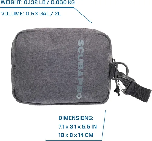 Miniatura 4 de SCUBAPRO Definition Mask 2 - Bolsa de buceo con correa para equipo de buceo, tela gris de dos tonos reciclada de primera calidad
