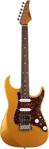 EART Guitarras eléctricas de 6 cuerdas DMX-9TC Golpeador de tortuga roja Cuerpo sólido de caoba tostado y pastillas Alnico v Tonos versátiles