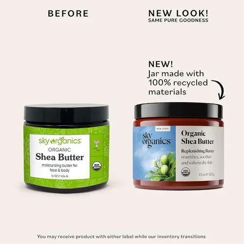 Miniatura 3 de Manteca de karité ecológica por Sky Organics, sin refinar, 100% pura manteca de cacao prima, 16 onzas, nutritiva para piel, hidratante de curación