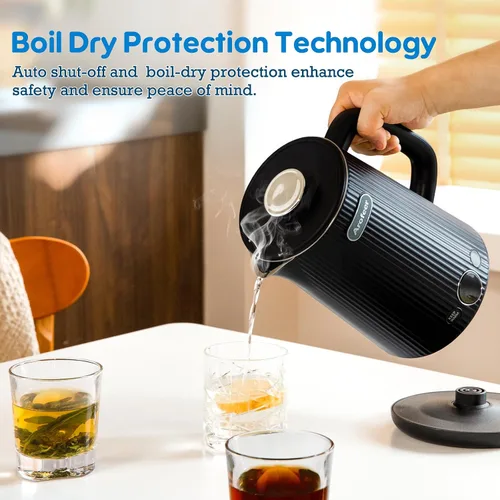 Miniatura 9 de Arofeer® 1.7L (57oz) Hervidor Eléctrico Grande con Control de Temperatura, Hervidor de Té Eléctrico para 7+ Tazas de Café y Té, Hervidor de Agua