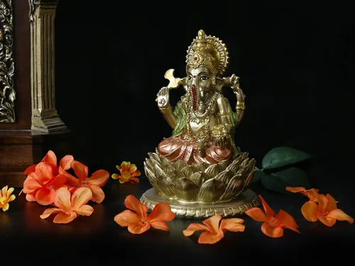 Miniatura 9 de Figura de ídolo hindú de resina de 6.3 pulgadas de alto, estatua de ídolo, elefante, Dios Ganpati, para el hogar, templo, mandir, altar, santuario