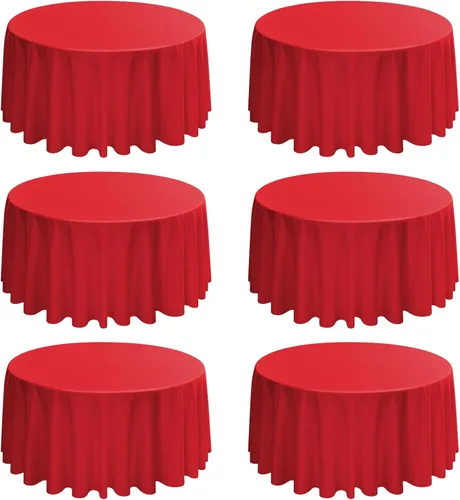 Miniatura 88 de Paquete de 10 manteles de poliéster de 60 x 102 pulgadas, manteles de poliéster beige para mesas rectangulares de 6 pies, resistentes a las manchas