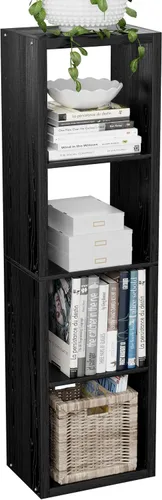 Miniatura 20 de VDNEND Organizador de Almacenamiento en Cubos Estantería, Estante Cúbico Decorativo de 11 pulgadas con Respaldo Abierto y Borde Engrosado, Marrón
