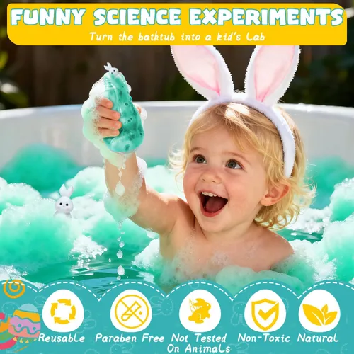 Miniatura 6 de Bombas de baño de pociones de Pascua para niños con juguetes sorpresa en el interior, rellenos de cesta de Pascua para adolescentes, paquete de 4