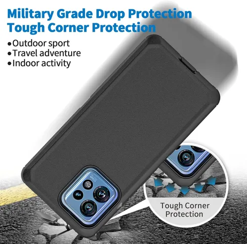 Miniatura 6 de Funda para Moto Motorola Edge Plus 2023/Edge 40 Pro, Defender - Funda protectora resistente a prueba de golpes, 3 en 1 (negro)