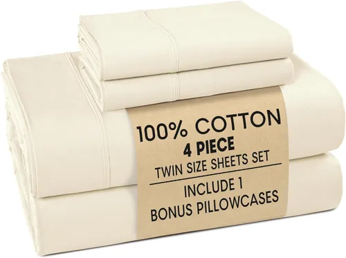 Miniatura 47 de Casa Platino Sábanas de cama individual XL, sábanas de 100 % algodón con 2 fundas de almohada, tejido percal crujiente y sensación acogedora, verde