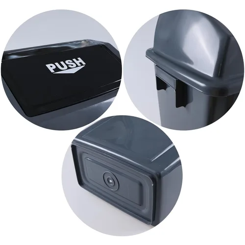 Miniatura 3 de Paquete de 4 cubos de basura de reciclaje de 13 galones para el hogar dormitorio y la oficina, contenedor de reciclaje grande con tapa, color gris