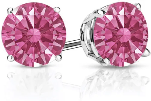 Miniatura 81 de Gem Stone King Aretes de plata de ley 925 con piedra natal redonda de 0.276 in para mujer