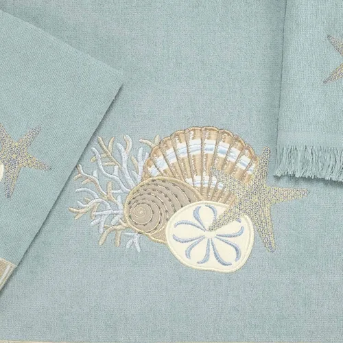 Miniatura 2 de Avanti Linens - Juego de toallas de 3 piezas, algodón suave y absorbente, decoración del hogar costero (colección ByThe Sea, Mineral)