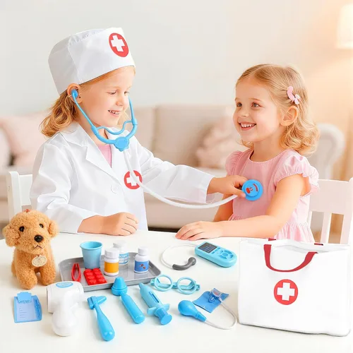 Miniatura 6 de Kit médico para niños pequeños de 3 a 5 años – Juego de juguetes veterinarios para niños de 3 a 4 años, kit médico de juego de simulación con perro