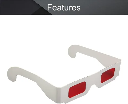 Miniatura 3 de Heyiarbeit 20 piezas de gafas 3D rojo-rojo marco de cartón lente de resina blanca juego de película 3D estilo de actualización adicional