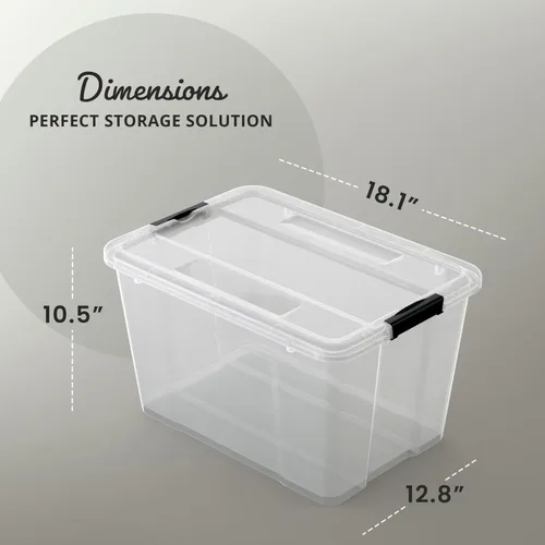 Miniatura 2 de Lifetime Appliance Parts paquete de 6 contenedores organizadores de almacenamiento de plástico de 34 cuartos de galón con tapa ultra duradera