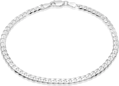 Honolulu Jewelry Company Collar o pulsera de plata de ley maciza de 0.157in, 0.236in, 0.276in o 0.295in, cadena de eslabones cubanos para hombre,