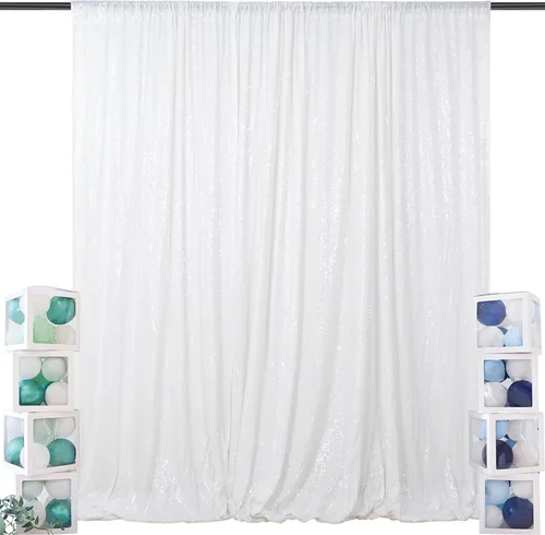 Miniatura 21 de ShinyBeauty PHOTOBOOTH - Fondo de tela de lentejuelas, telón de fondo de boda, telón de fondo óxido, cortinas de lentejuelas, cortinas de Negro