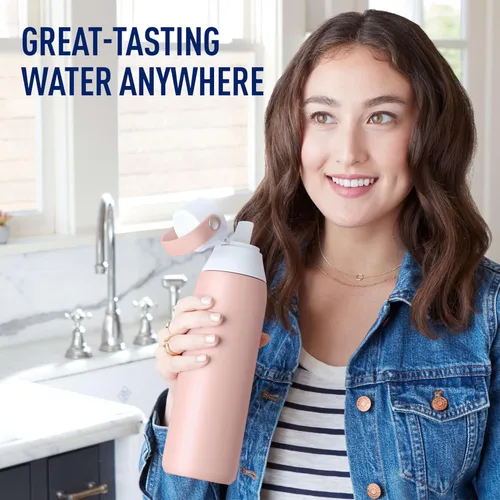Miniatura 5 de Botella de agua con filtro de acero inoxidable Brita Premium, sin BPA, reutilizable, aislada, reemplaza 300 botellas de agua de plástico, el filtro