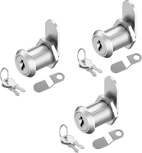 Miniatura 9 de Jayseon Paquete de 1 cerradura de gabinete con llave, cerradura de leva de 5/8 pulgadas con llave igual, para buzón de correo, repuesto para caja