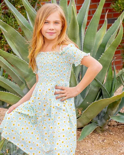 Miniatura 4 de Arshiner Vestido casual de verano sin mangas floral para niñas