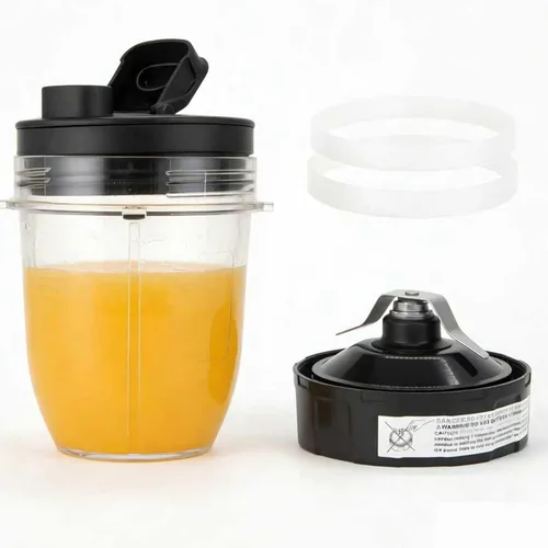 Cuchilla de repuesto plana/fresado y taza de 12 onzas con tapa de boquilla, licuadora Nutri Ninja Pro BL451 30 DOB/BL455 30 DOB/BL456 BRN 30 DOB/456