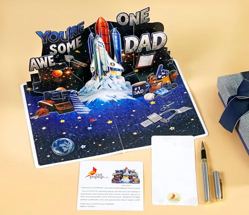 Miniatura 5 de CUTPOPUP - Impresionantes tarjetas para el día del padre, tarjetas de cumpleaños para hombres, regalos de idea 3D para él, tarjetas de cumpleaños