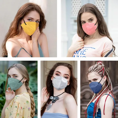Miniatura 7 de HUHETA 50 Paquetes Mascarillas Faciales KN95 de 5 Capas Transpirables y Cómodas con Filtro de Seguridad (50 unidades, color MTC I)
