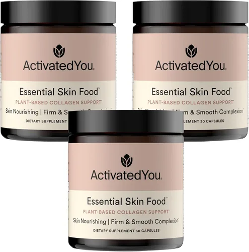 ACTIVATEDYOU Essential Skin Food, suplemento avanzado de colágeno y elastina para el envejecimiento de la piel, ayuda a mejorar la apariencia de la