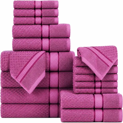 Miniatura 27 de Ample Decor Juego de toallas de baño 100% algodón, 6 piezas, suaves y absorbentes, de secado rápido, juego de toallas de baño