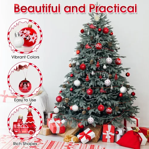 Miniatura 4 de DeckTheHalls 42 adornos de Navidad, varios estilos de adornos de bolas de Navidad, bolas de Navidad inastillables para decoración de árbol