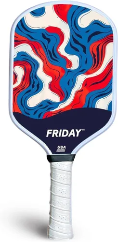 Miniatura 7 de Pala de pickleball Friday, aprobada por USA Pickleball, fibra de carbono duradera, diseño de cuerpo único termoformado, núcleo de panal, superficie