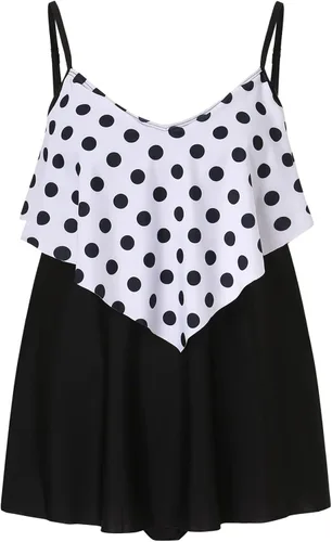 Miniatura 4 de SNKSDGM Conjuntos de bikini para mujer, trajes de baño tankini con pantalones cortos de dos piezas fruncidos con realce