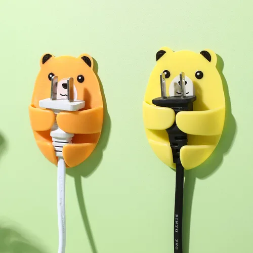 Miniatura 8 de 4 clips para cable de cargador de teléfono, lindo soporte de cable de carga autoadhesivo, clips organizadores de cables para mesa de cocina, hogar