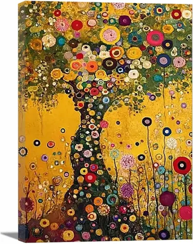 Miniatura 11 de VOCBAN Nature Tree of Life Abstract Pictures Canvas Painting Large Modern Canvas Wall Art Colorful Trees Living Room Wall Decor Plant Prints(black