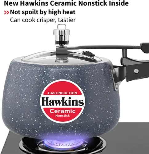 Miniatura 6 de Hawkins Olla a presión antiadherente de cerámica, cocina de tapa interior de inducción, cocina en forma de contura de granito, mejor cocina, azul