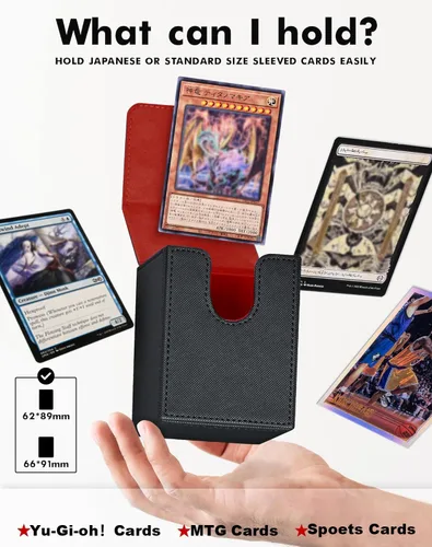 Miniatura 4 de ZLCA Caja de cartas compatible con YuGiOh TCG, caja de almacenamiento de cartas con divisores con capacidad para más de 100 cartas con funda, funda