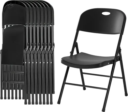 Miniatura 13 de Paquete de 2 sillas plegables de plástico resistente, sillas plegables de capacidad de 450 libras para interiores y exteriores, asientos portátiles