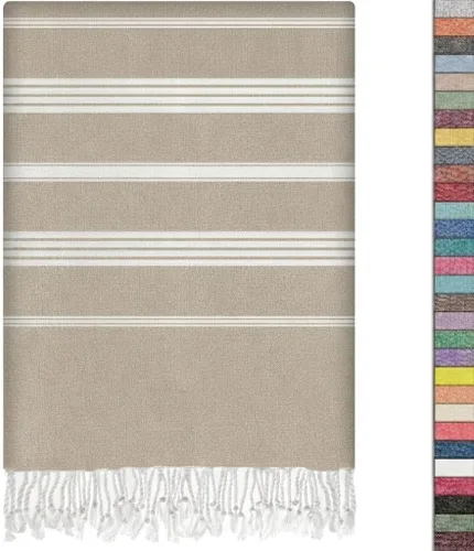 Miniatura 9 de EPHESUS TOWELS Toalla de playa turca de gran tamaño de 38 x 70 pulgadas, diseño sultán, toalla turca para playa, baño, piscina, gimnasio, yoga