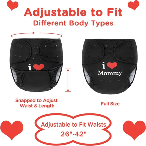 Miniatura 2 de Littleforbig Funda para pañales para adultos, lavable, ajustable, reutilizable, impermeable, talla única, color negro