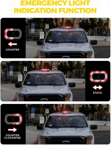 Miniatura 6 de Xprite Barra de Luz Estroboscópica de Emergencia Ámbar para Techo, Luces Intermitentes de Advertencia y Baliza de Seguridad con Panel de Control