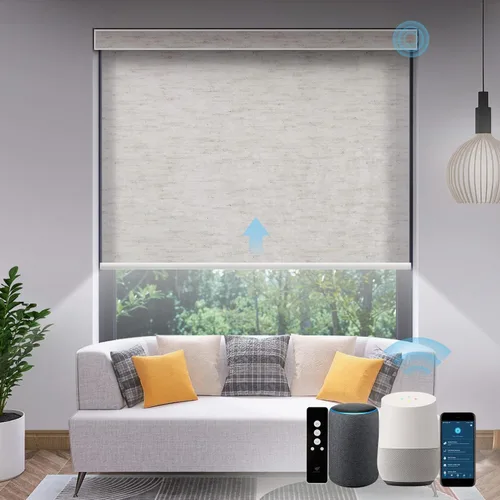 Miniatura 45 de SmartWings Persianas Motorizadas con Filtro de Luz, Compatible con Matter Thread Homekit Z-Wave Alexa Google, Persianas con 70% de Opacidad Safari