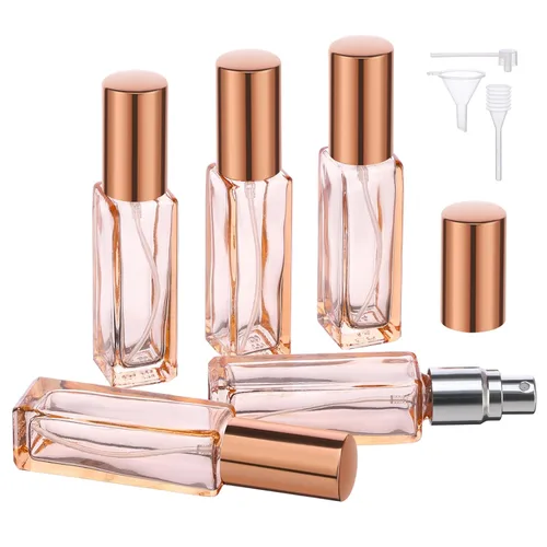 Segbeauty Mini Botella Atomizador de Perfume Portátil, 5 piezas de botellas de spray de colonia recargables vacías, botella de perfume de vidrio de