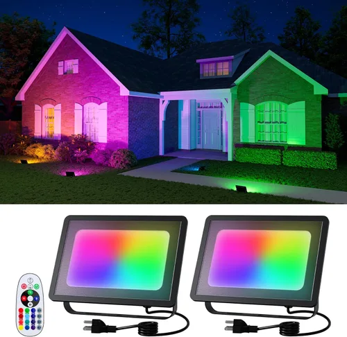 Miniatura 11 de Paquete de 2 luces de inundación de luz negra de 50 W con cable de 120 V IP66 impermeable UV LED luz negra para exteriores o interiores para Violeta
