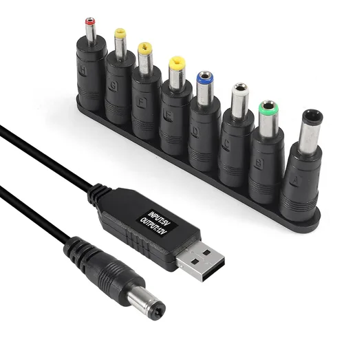 Miniatura 8 de AITRIP 10 unids/set DC 5.5X 0.083 in hembra de ángulo recto conector conector conector adaptador de corriente macho universal con cable
