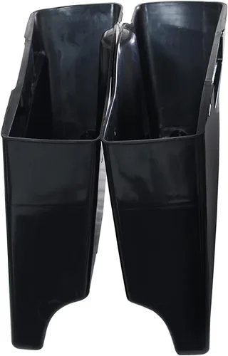 Miniatura 4 de Alforjas rígidas extendidas de 5 pulgadas con tapas para modelos Harley Touring 1993-2013 sin pintar, negro