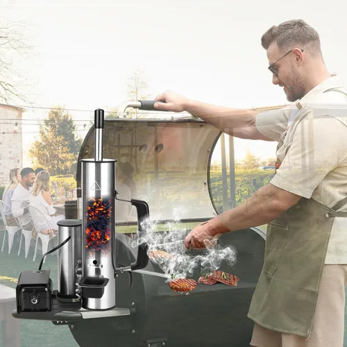 EUTRKei Generador de humo frío para parrilla ahumadora Traeger, tubo de humo eléctrico inalámbrico con bomba de aire, ahumado en frío para queso,