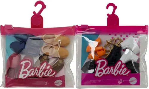 Barbie Paquete de accesorios de zapatos Ken – 9 pares de zapatos de muñeca por juego, 5 4 Ken, a partir de 3 años (paquete de 2)