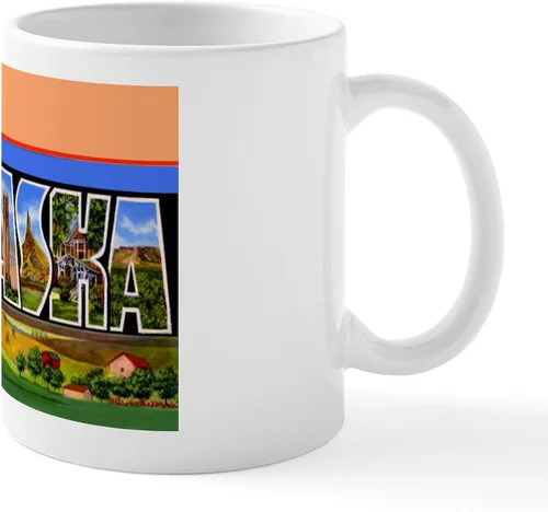 Miniatura 58 de CafePress I Love Nebraska Taza de café de cerámica de 11 oz (11.0 fl oz)
