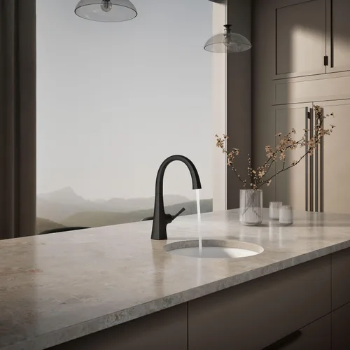 Miniatura 4 de Kohler 22065-BL Graze Bar grifo del fregadero con caño oscilante