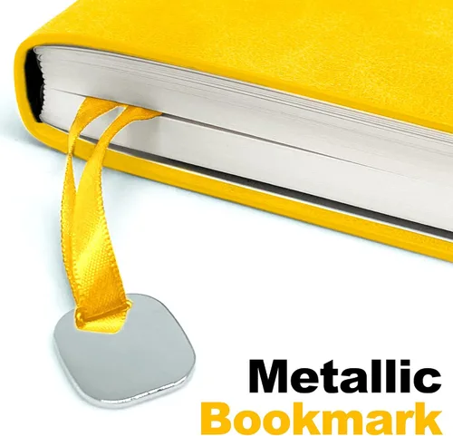 Miniatura 5 de LeStallion Cuaderno Amarillo de 120GSM - Cuaderno A5 con líneas amarillas - 211 páginas numeradas con líneas Tabla de contenidos Tapa blanda